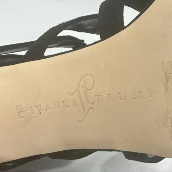 Ivanka Trump Marjory Black Open Toe Caged Booties - Marjory Stretch High-Heel 9M - Picture 9 of 12